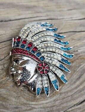 Native AMERICAN TRIBAL CHIEF BROOCH